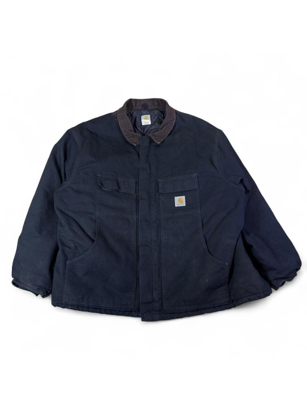 Vintage Carhartt Work Jacket Mens XL Black Canvas Paint St